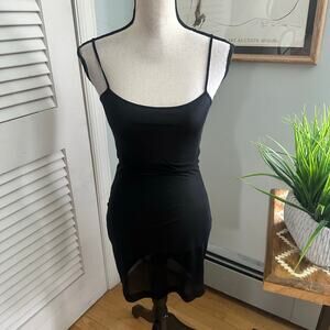 Sheer Black Slip Dress Womens Black *XS Mini Babydoll Whimsigoth Coquette Girl